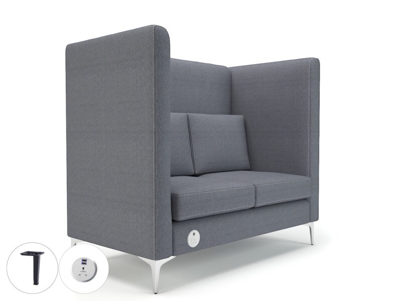 Altus 128cm Wide Privacy Booth in Camira Era Fabric with Socket - Image 92
