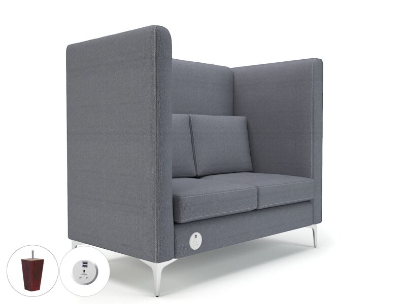 Altus 128cm Wide Privacy Booth in Camira Era Fabric with Socket - Image 95
