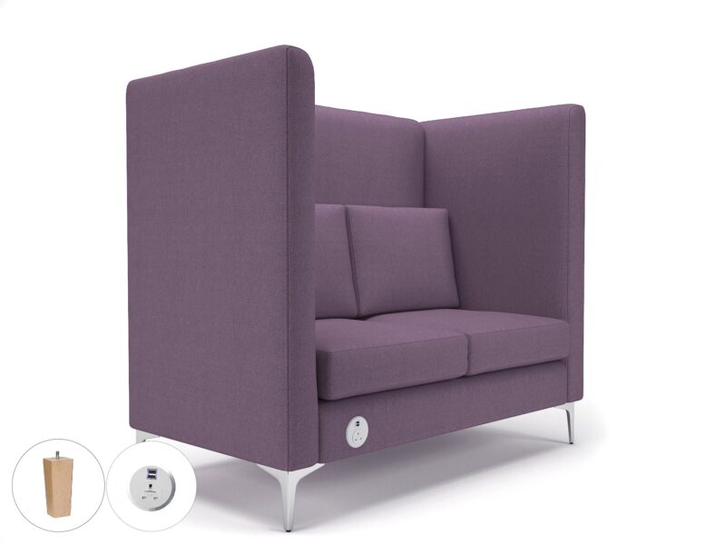 Altus 128cm Wide Privacy Booth in Camira Era Fabric with Socket - Image 113