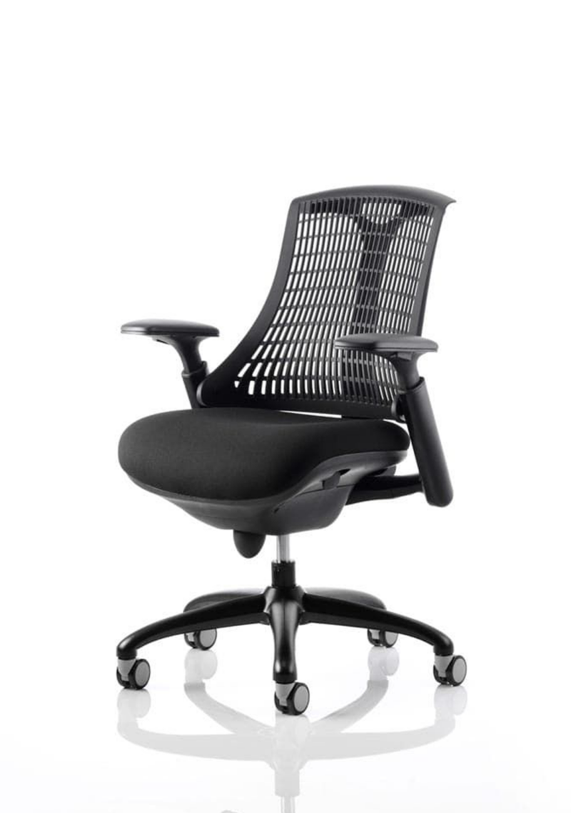 Flex Medium Back Black Frame Task Operator Office Chair with Arms - Image 2