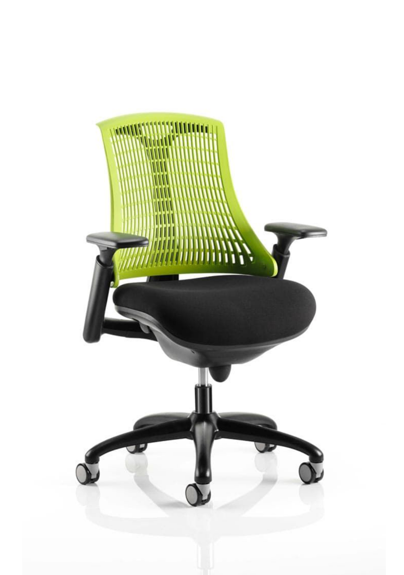 Flex Medium Back Black Frame Task Operator Office Chair with Arms - Image 3