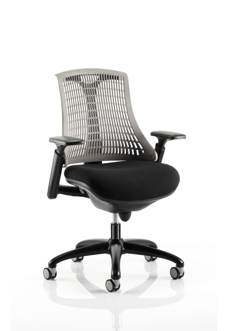 Flex Medium Back Black Frame Task Operator Office Chair with Arms - Image 7