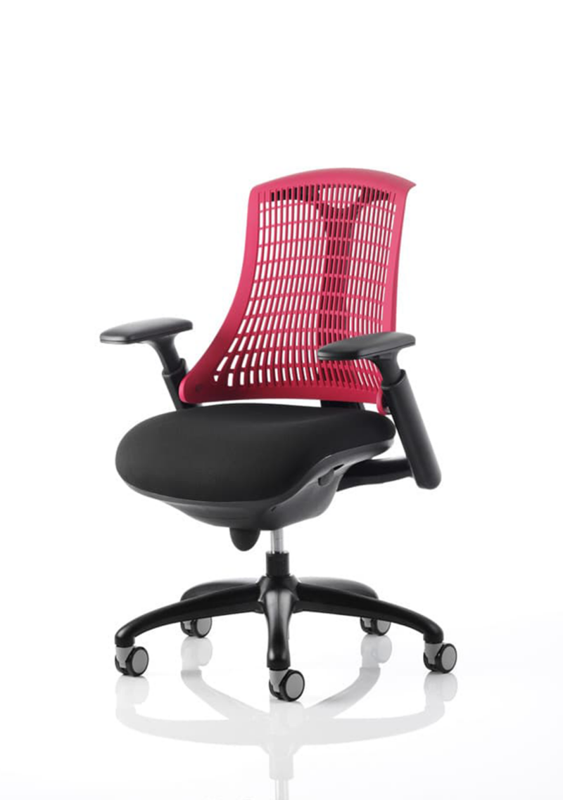 Flex Medium Back Black Frame Task Operator Office Chair with Arms - Image 9