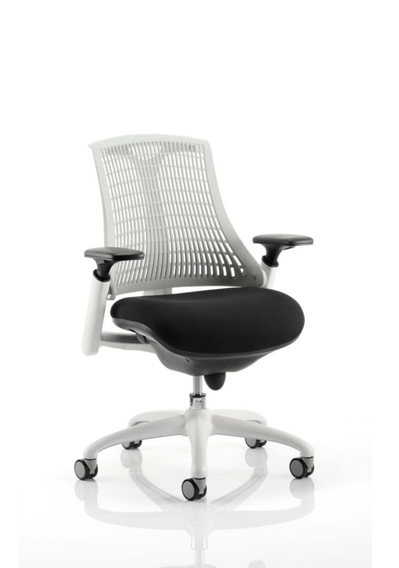 Flex Medium Back White Frame Task Operator Office Chair with Arms - Image 13