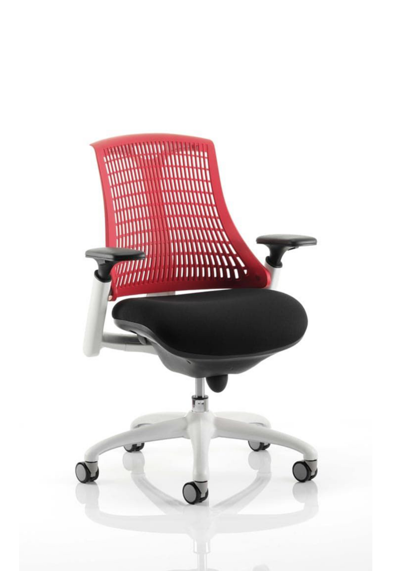 Flex Medium Back White Frame Task Operator Office Chair with Arms - Image 16