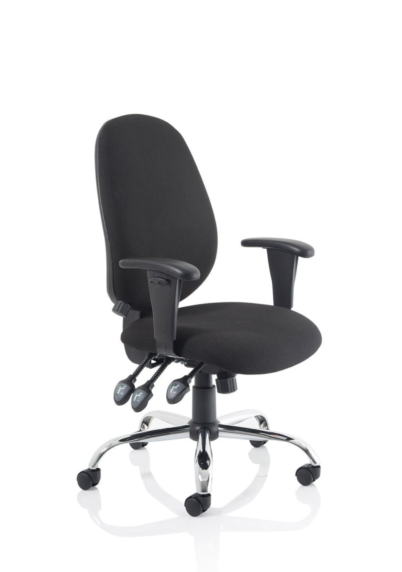 Lisbon Medium Back Task Operator Office Chair with Height Adjustable Arms - Image 2