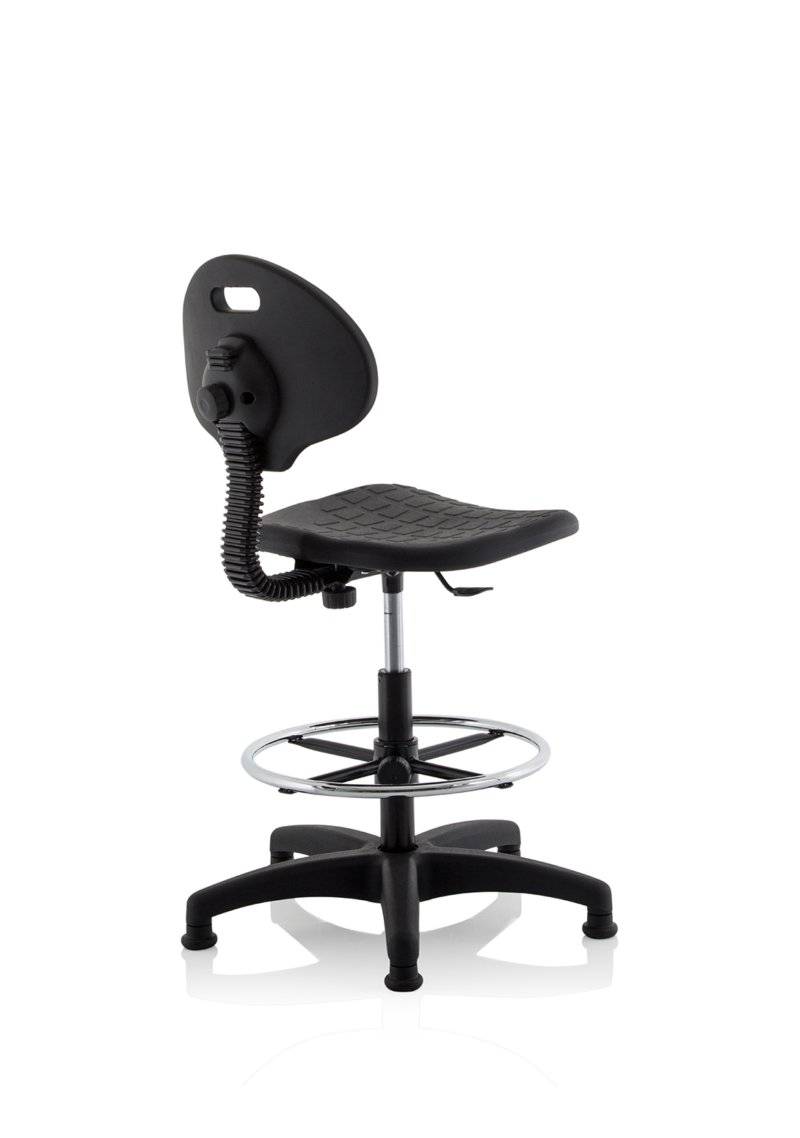 Malaga Polyurethane Medium Back Hi Rise Draughtsman Task Operator Office Chair - Image 7