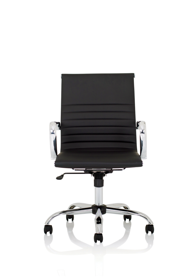 Nola Black Leather Executive Office Chair with Arms - Image 2