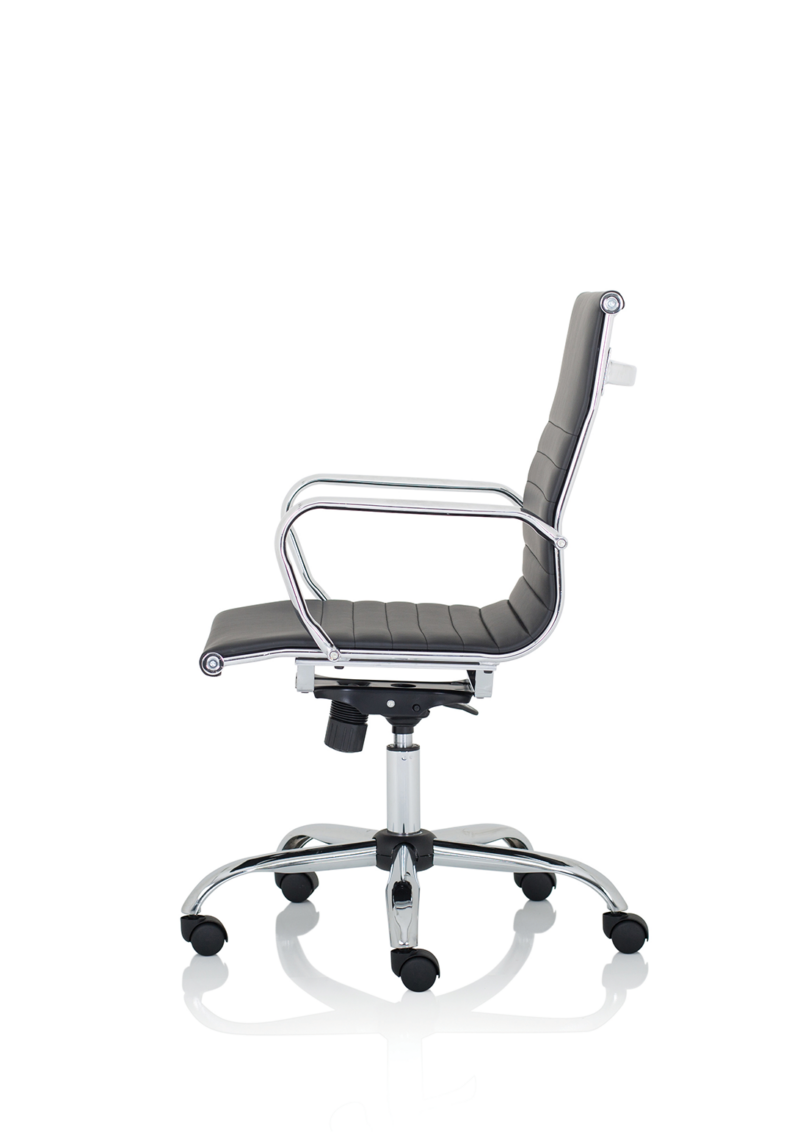 Nola Black Leather Executive Office Chair with Arms - Image 4