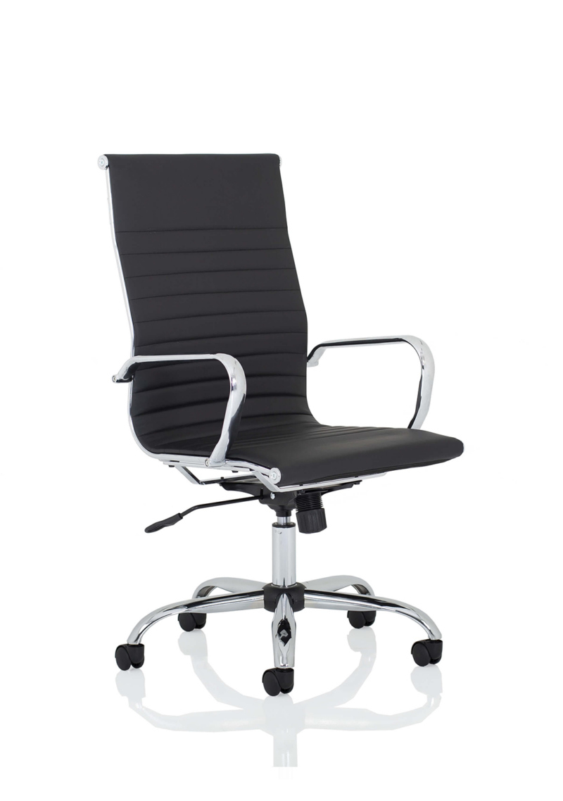 Nola Black Leather Executive Office Chair with Arms - Image 17