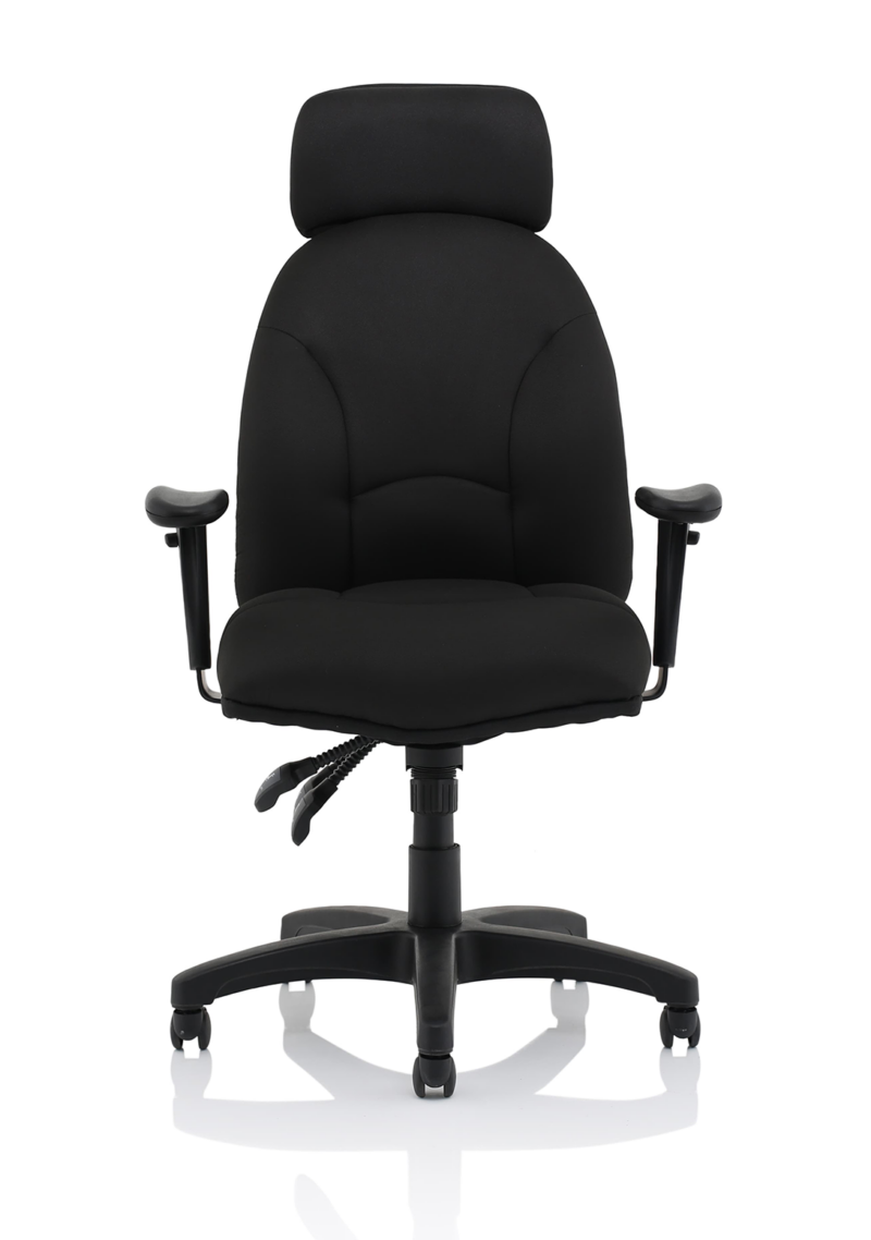 Jet High Back Black Fabric Task Operator Office Chair - Image 2