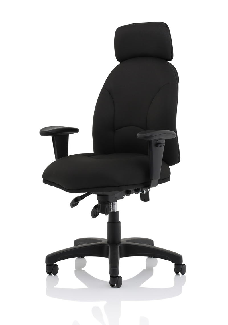 Jet High Back Black Fabric Task Operator Office Chair - Image 3