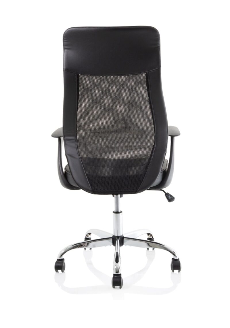 Baye High Mesh Back Task Operator Black Leather Office Chair with Arms - Image 6