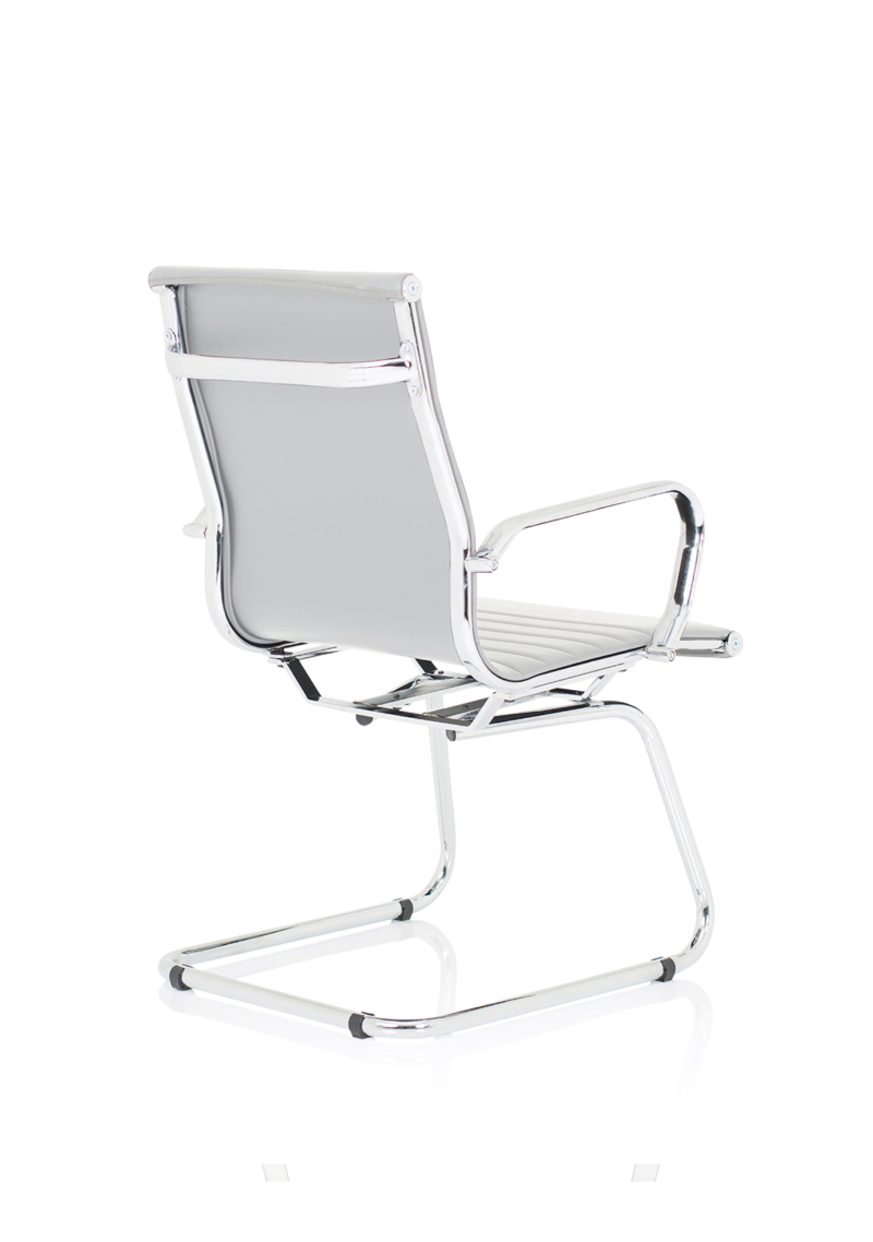 Nola Black Leather Cantilever Visitor Chair with Arms - Image 13