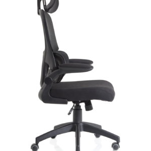 Iris Task Operator Mesh Back Fabric Seat With Headrest - Image 4