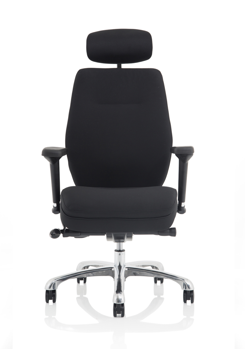 Domino High Back Black Posture Chair with Arms and Headrest - Image 10
