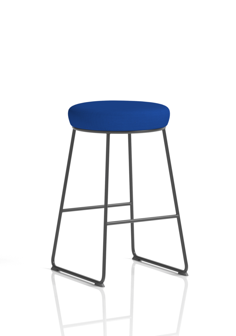 Turin Black Frame Fabric Seat Stool Chair - Image 30