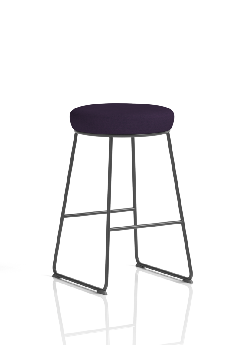 Turin Black Frame Fabric Seat Stool Chair - Image 32