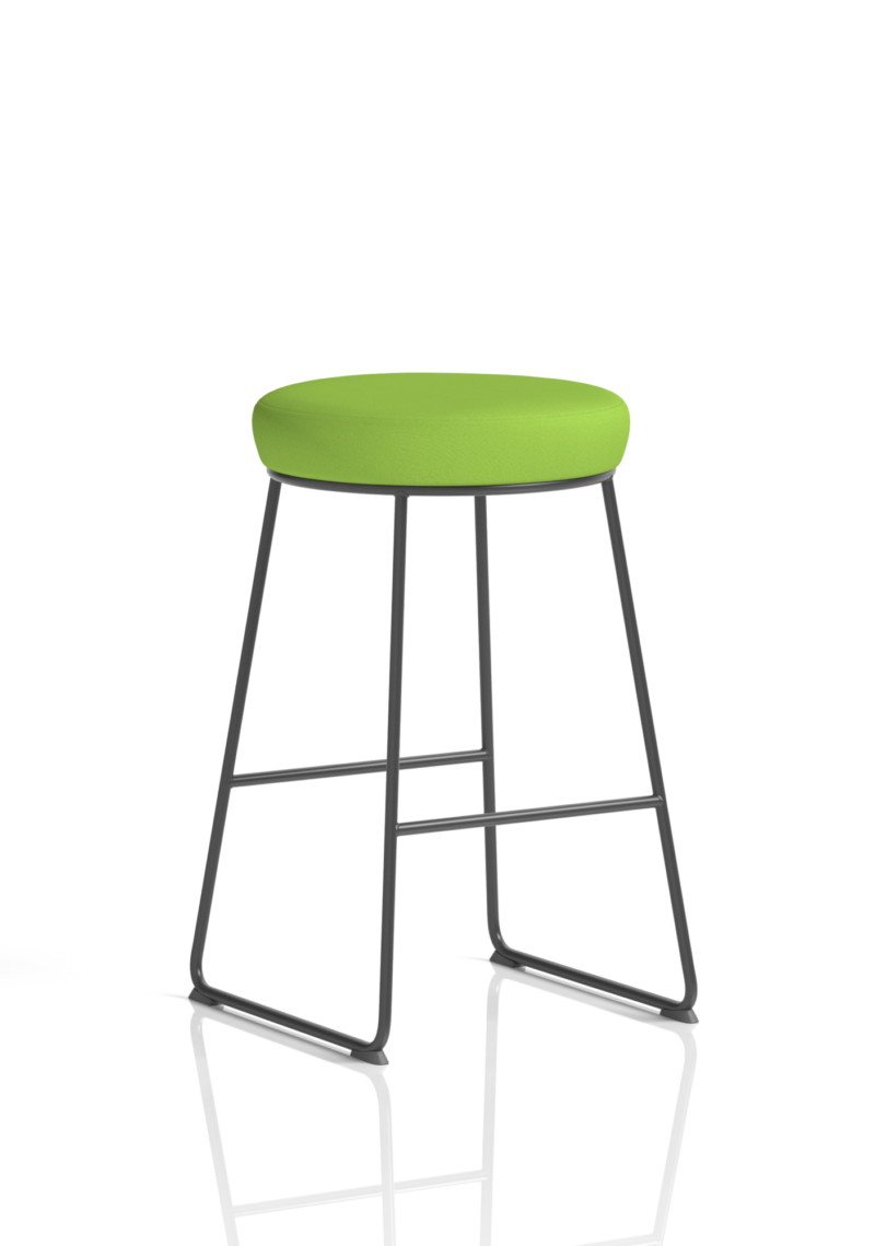 Turin Black Frame Fabric Seat Stool Chair - Image 18