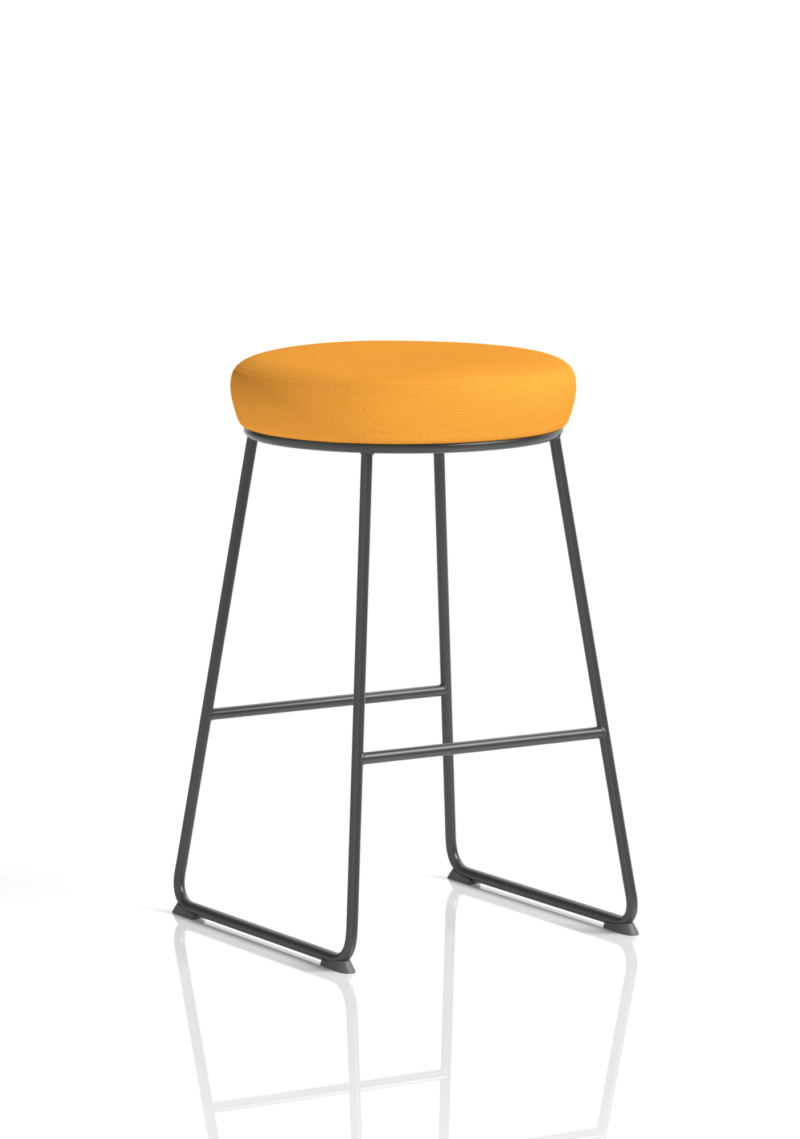 Turin Black Frame Fabric Seat Stool Chair - Image 19
