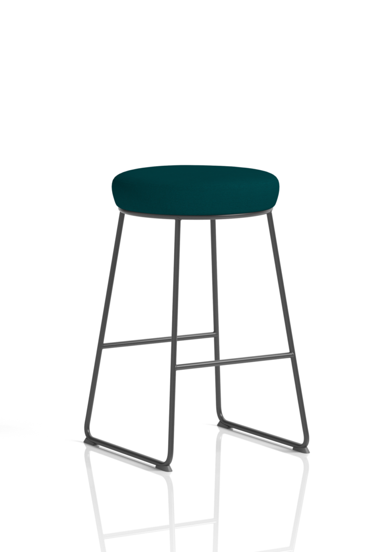 Turin Black Frame Fabric Seat Stool Chair - Image 17
