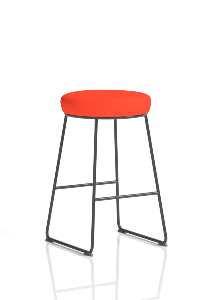 Turin Black Frame Fabric Seat Stool Chair - Image 21