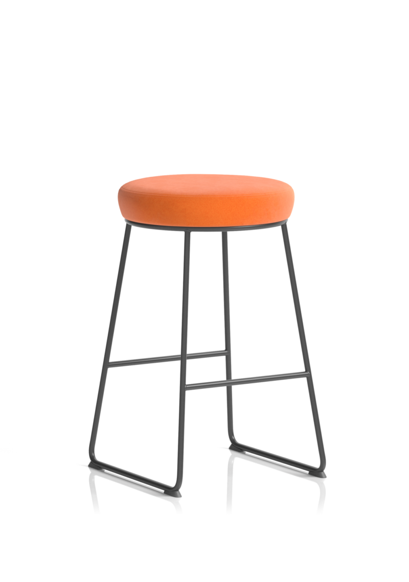 Turin Black Frame Fabric Seat Stool Chair - Image 14