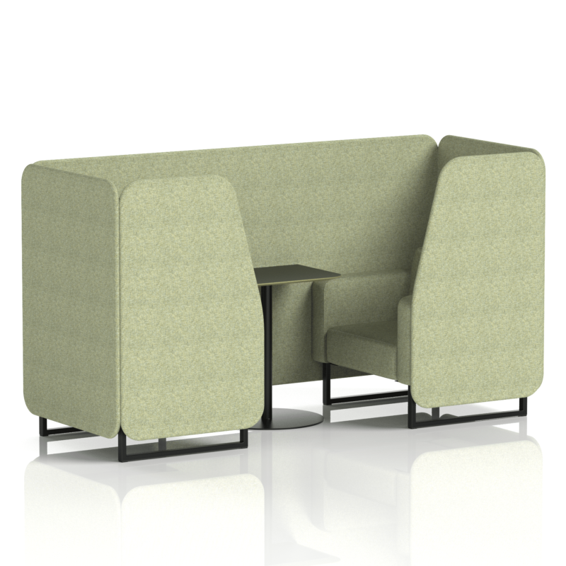 Brixworth Booth With Black Legs And Black Table In Single Tone - Image 2