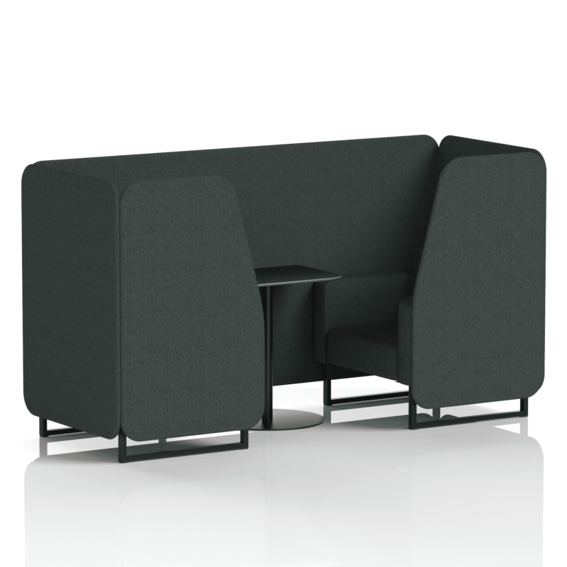 Brixworth Booth With Black Legs And Black Table In Single Tone - Image 3