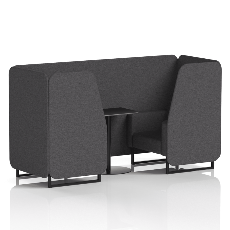 Brixworth Booth With Black Legs And Black Table In Single Tone - Image 7