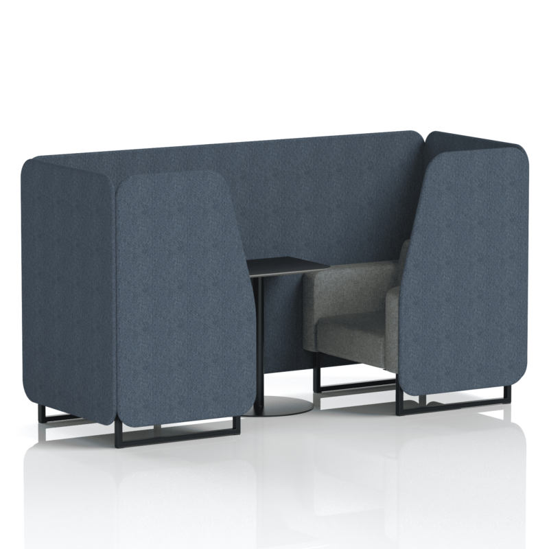 Brixworth Booth With Black Legs And Black Table In Two Tone - Image 3