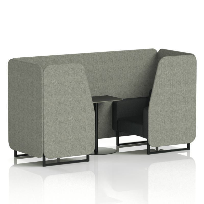 Brixworth Booth With Black Legs And Black Table In Two Tone - Image 6