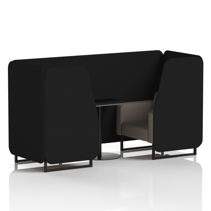 Brixworth Booth With Black Legs And Black Table In Two Tone - Image 9