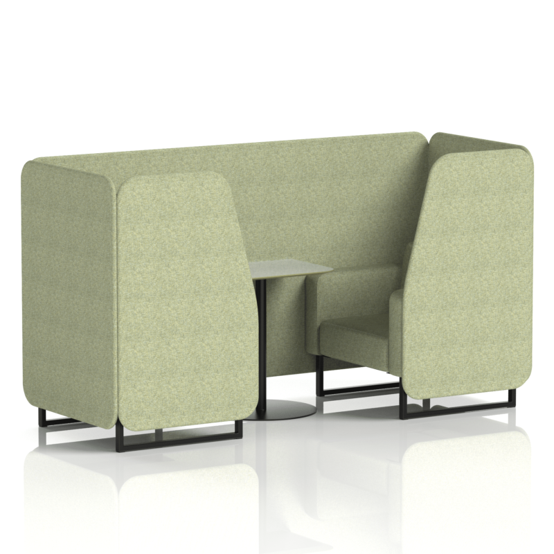 Brixworth Booth With Black Legs And Grey Table In Single Tone - Image 2