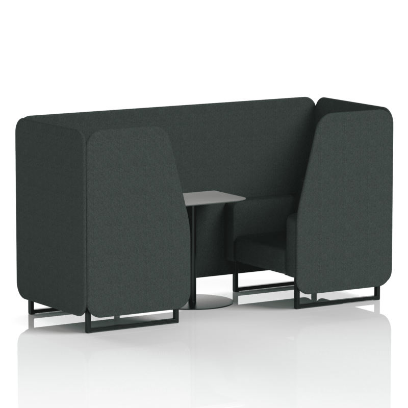 Brixworth Booth With Black Legs And Grey Table In Single Tone - Image 3