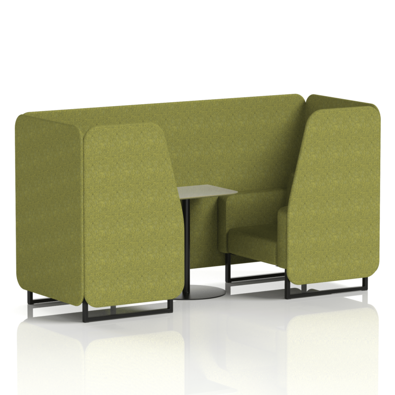 Brixworth Booth With Black Legs And Grey Table In Single Tone - Image 5