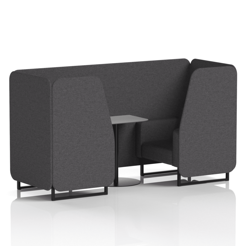 Brixworth Booth With Black Legs And Grey Table In Single Tone - Image 7