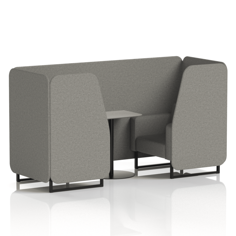 Brixworth Booth With Black Legs And Grey Table In Single Tone - Image 10
