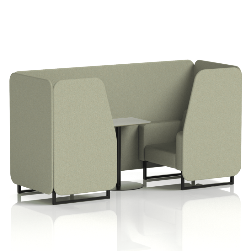 Brixworth Booth With Black Legs And Grey Table In Single Tone - Image 15