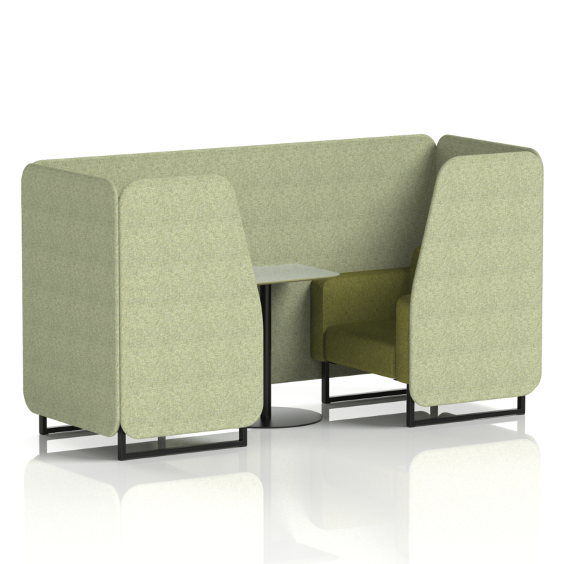 Brixworth Booth With Black Legs And Grey Table In Two Tone - Image 2
