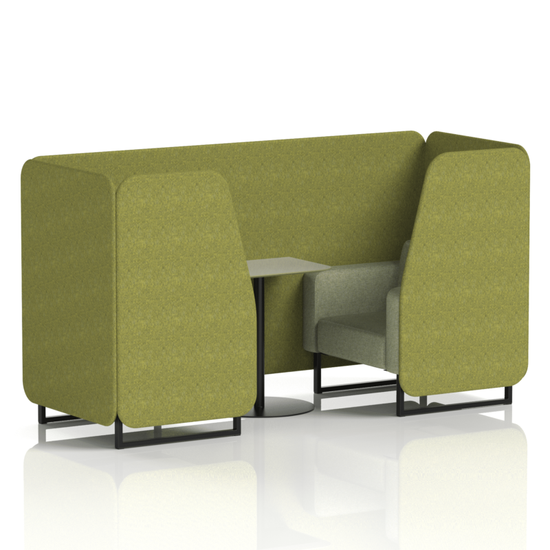 Brixworth Booth With Black Legs And Grey Table In Two Tone - Image 4