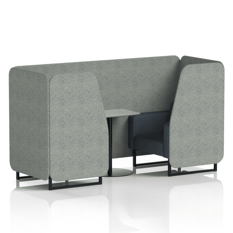 Brixworth Booth With Black Legs And Grey Table In Two Tone - Image 5