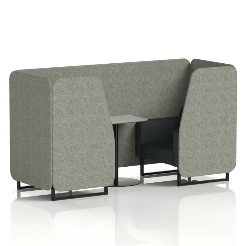 Brixworth Booth With Black Legs And Grey Table In Two Tone - Image 6