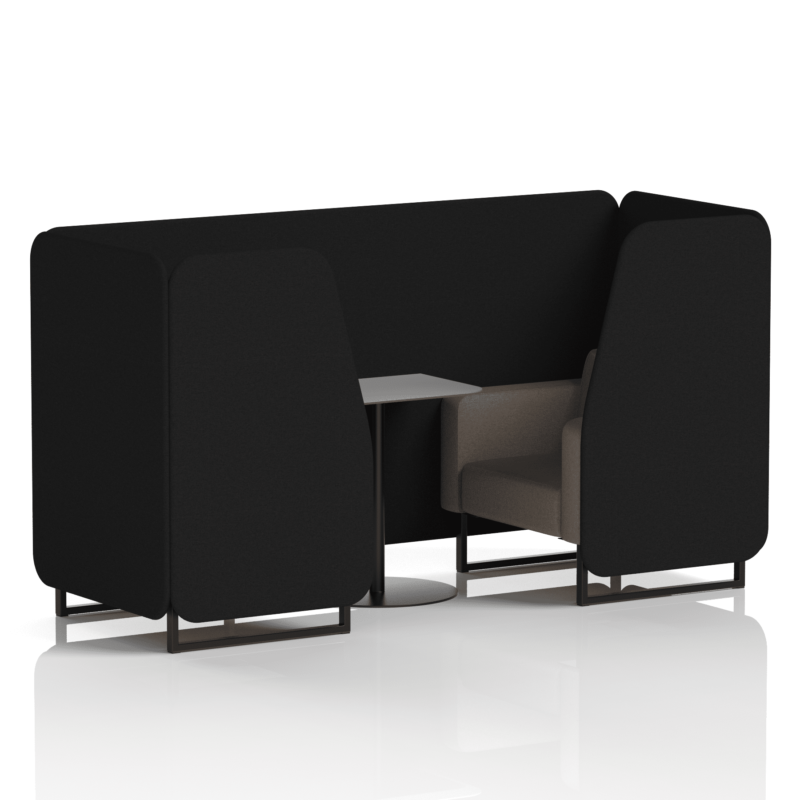 Brixworth Booth With Black Legs And Grey Table In Two Tone - Image 9