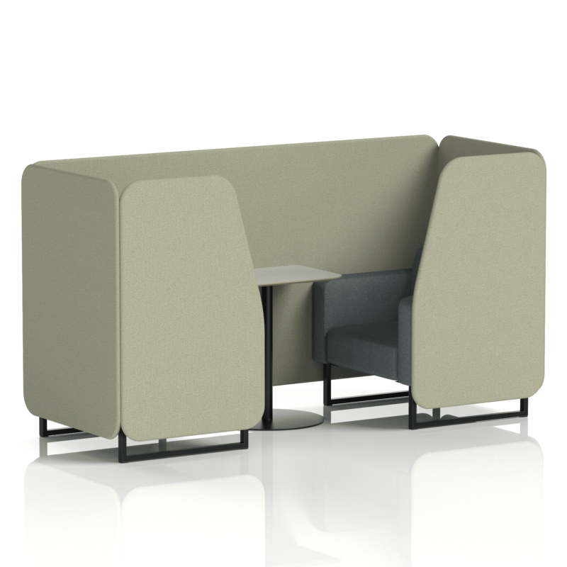 Brixworth Booth With Black Legs And Grey Table In Two Tone - Image 15