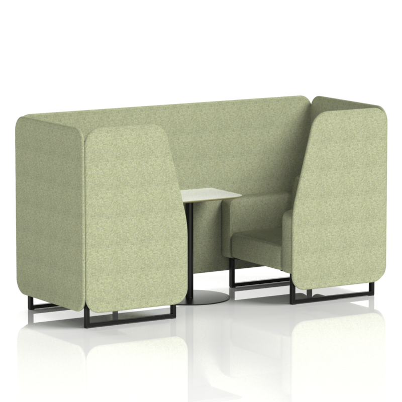 Brixworth Booth With Black Legs And White Table In Single Tone - Image 2