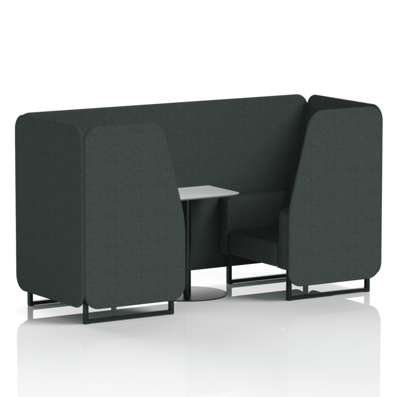 Brixworth Booth With Black Legs And White Table In Single Tone - Image 3