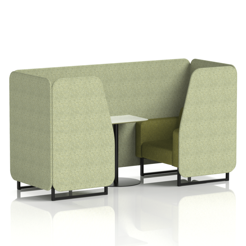 Brixworth Booth With Black Legs And White Table In Two Tone - Image 2