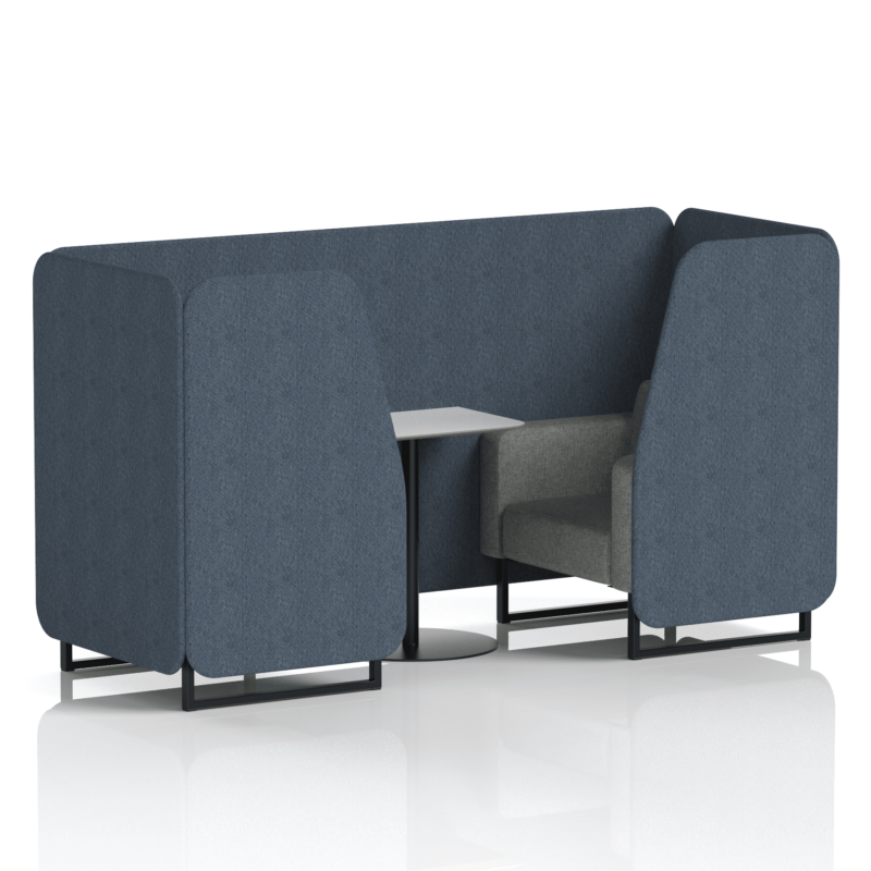 Brixworth Booth With Black Legs And White Table In Two Tone - Image 3