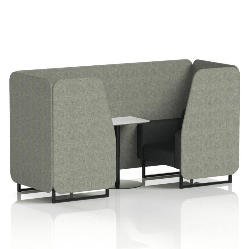 Brixworth Booth With Black Legs And White Table In Two Tone - Image 6